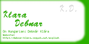 klara debnar business card